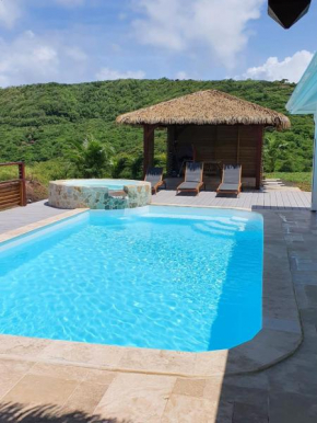 Villa de 4 chambres avec vue sur la mer piscine privee et jacuzzi a Le Marin a 3 km de la plage